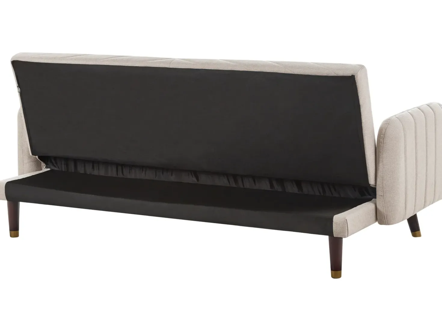 Divano letto 3 posti SENJA Lino sintetico Beige chiaro