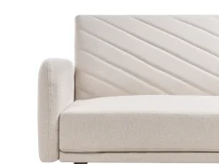 Divano letto 3 posti SENJA Lino sintetico Beige chiaro
