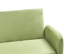 Divano letto 3 posti SENJA Velluto Verde oliva