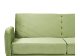 Divano letto 3 posti SENJA Velluto Verde oliva