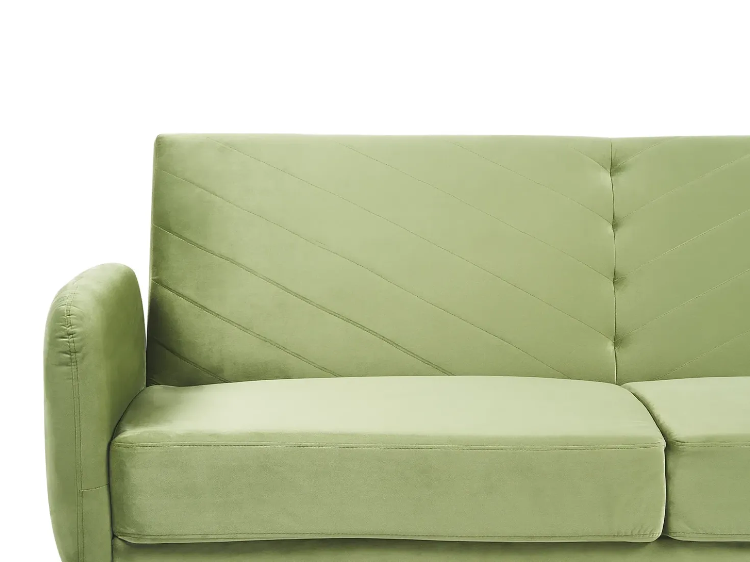Divano letto 3 posti SENJA Velluto Verde oliva