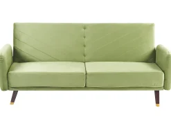 Divano letto 3 posti SENJA Velluto Verde oliva