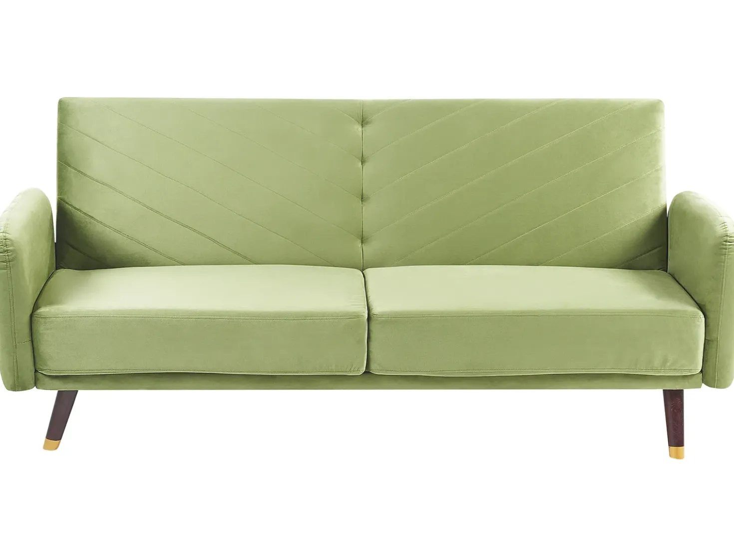 Divano letto 3 posti SENJA Velluto Verde oliva