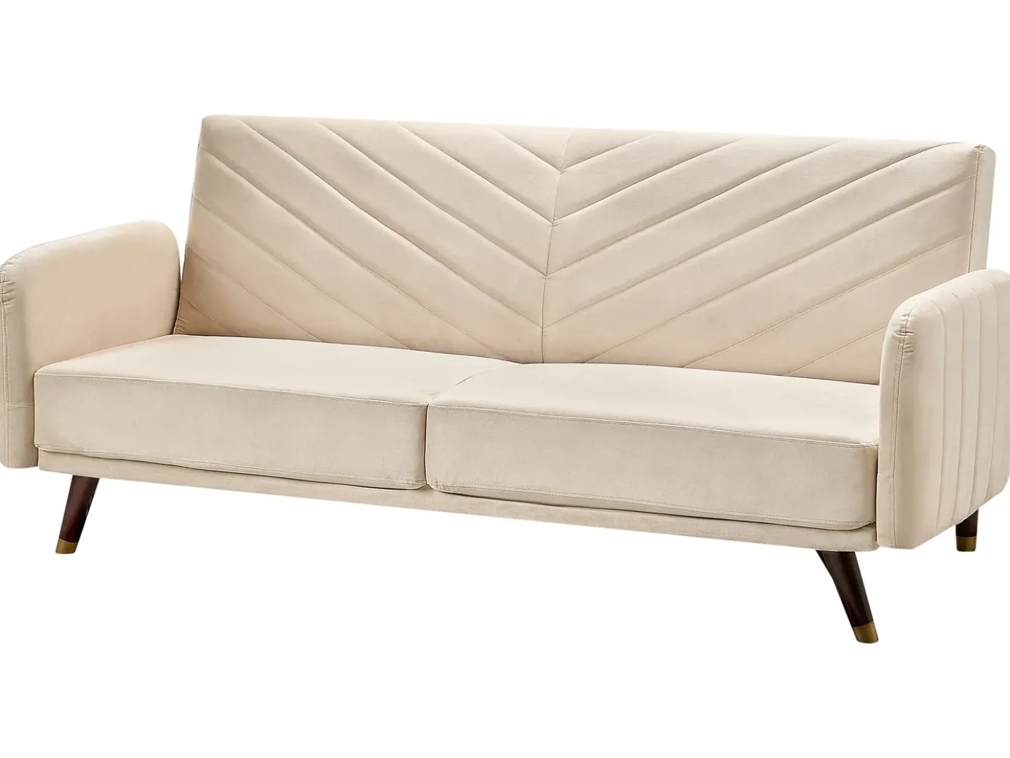 Divano letto 3 posti SENJA Velluto Beige
