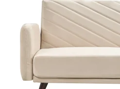 Divano letto 3 posti SENJA Velluto Beige