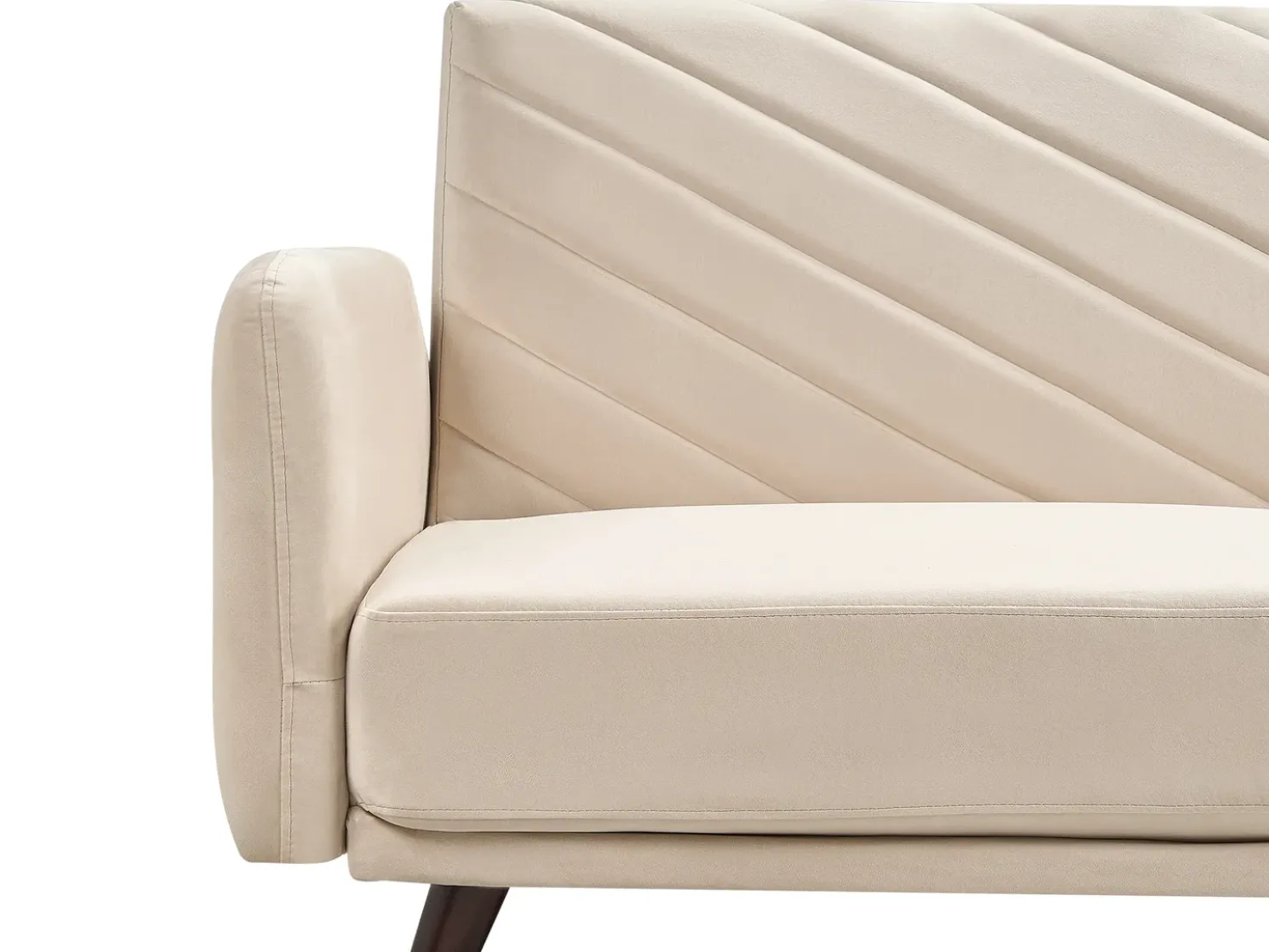 Divano letto 3 posti SENJA Velluto Beige