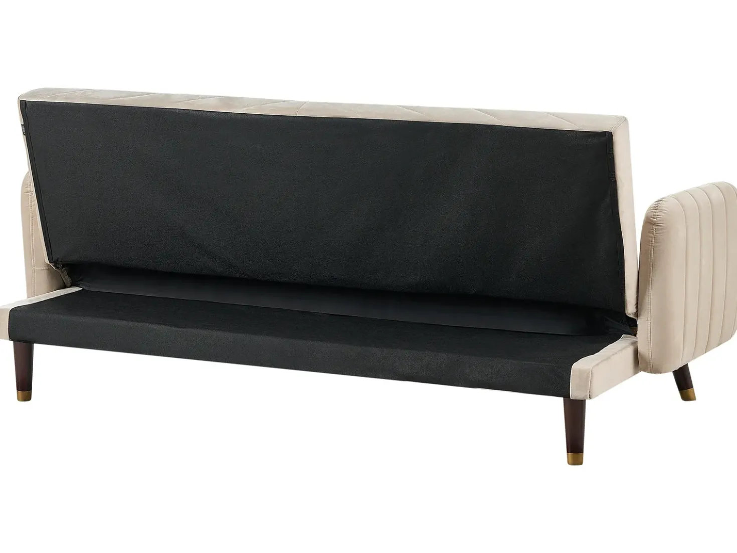 Divano letto 3 posti SENJA Velluto Beige