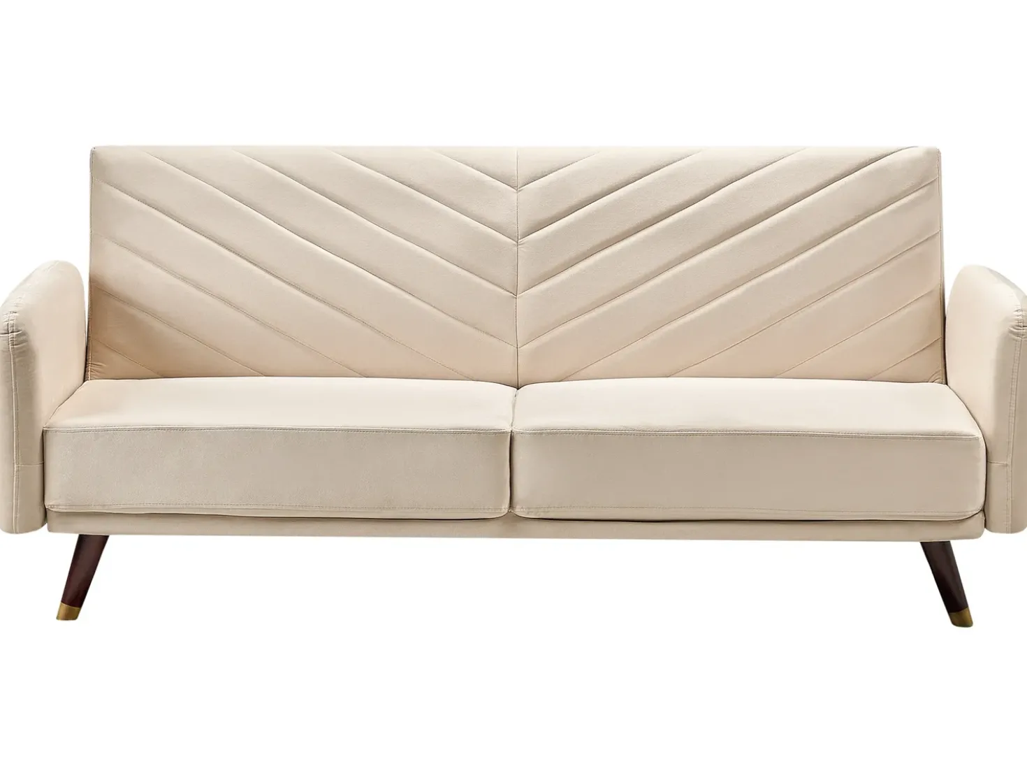Divano letto 3 posti SENJA Velluto Beige
