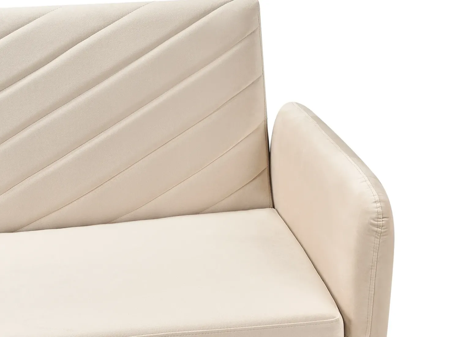 Divano letto 3 posti SENJA Velluto Beige
