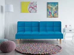 Divano letto 3 posti SILJAN Tessuto Blu oltremare