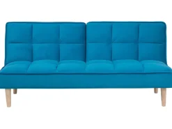 Divano letto 3 posti SILJAN Tessuto Blu oltremare