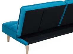 Divano letto 3 posti SILJAN Tessuto Blu oltremare