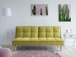 Divano letto 3 posti SILJAN Tessuto Verde oliva