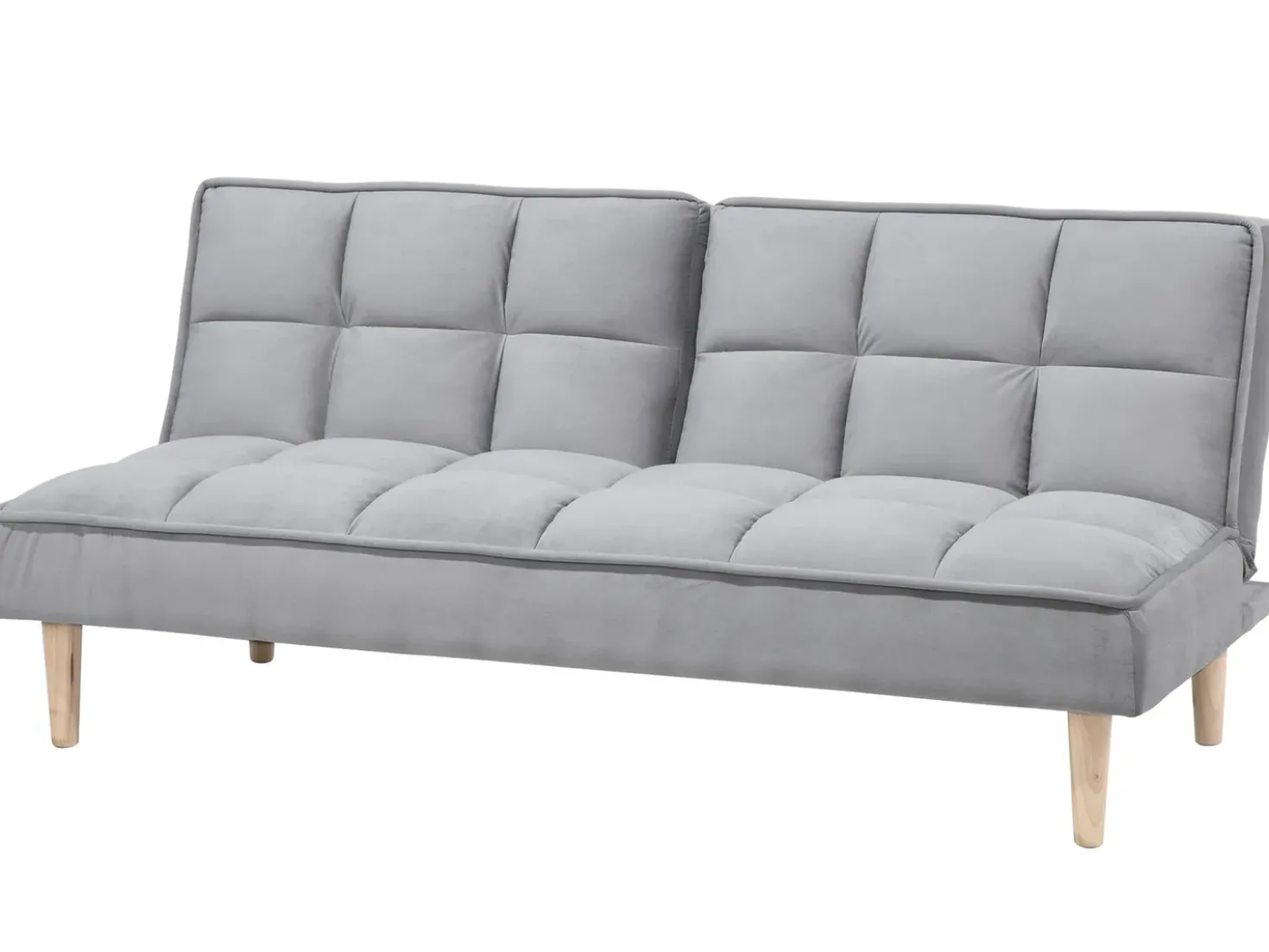 Divano letto 3 posti SILJAN Tessuto Grigio chiaro Grigio