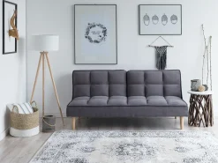 Divano letto 3 posti SILJAN Tessuto Grigio scuro