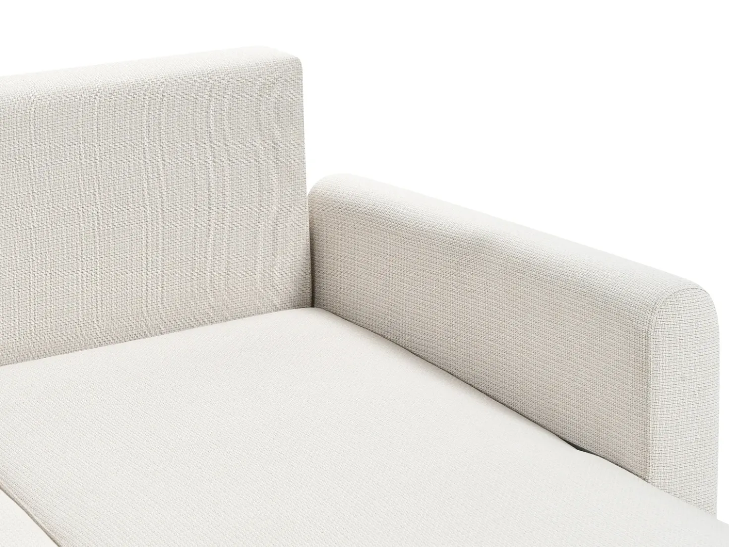 Divano letto 3 posti SIRO Tessuto Beige chiaro con contenitore Lato Sinistro