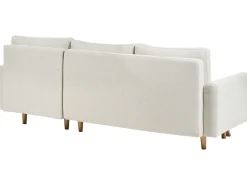 Divano letto 3 posti SIRO Tessuto Beige chiaro con contenitore Lato Sinistro