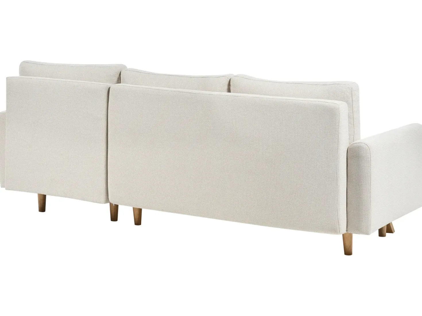 Divano letto 3 posti SIRO Tessuto Beige chiaro con contenitore Lato Sinistro