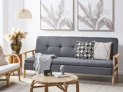 Divano letto 3 posti TJORN Tessuto Grigio