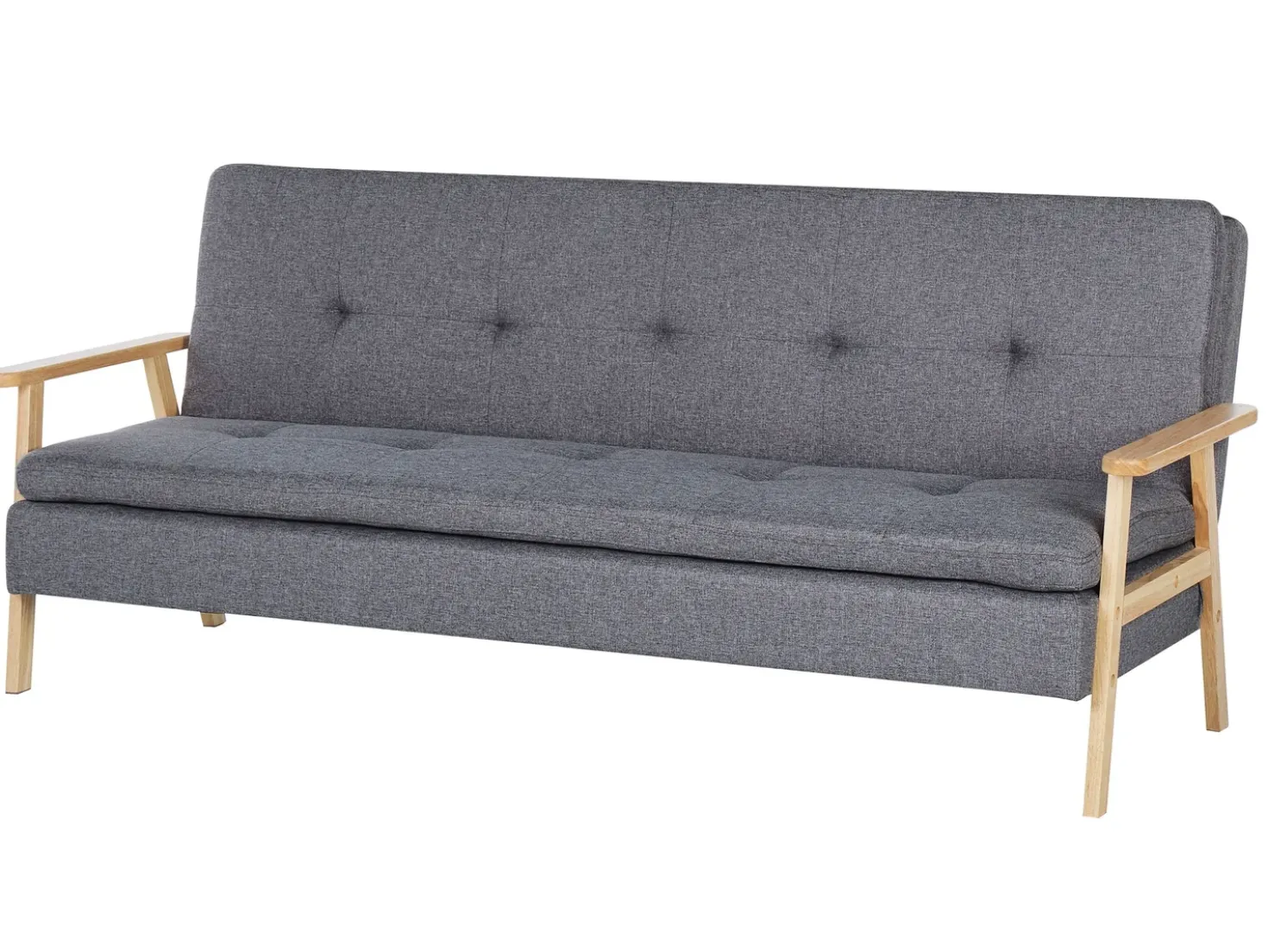 Divano letto 3 posti TJORN Tessuto Grigio