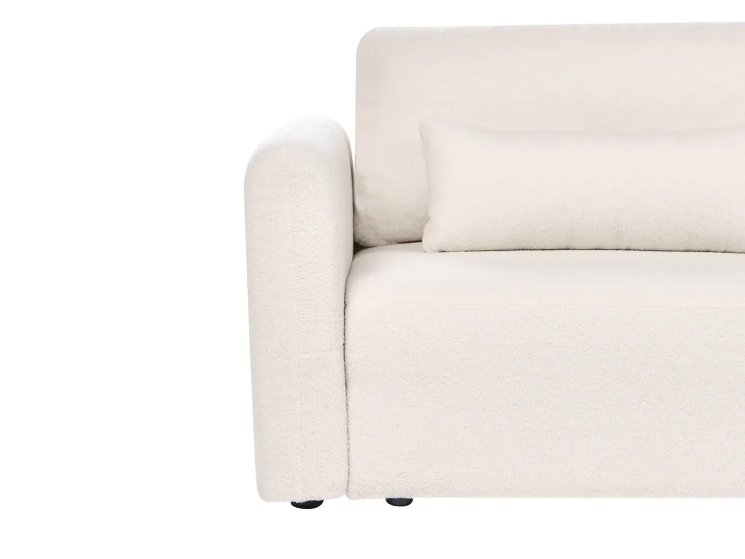 Divano letto 3 posti VAXHOLM Bouclé Beige chiaro con contenitore