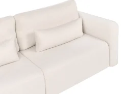 Divano letto 3 posti VAXHOLM Bouclé Beige chiaro con contenitore