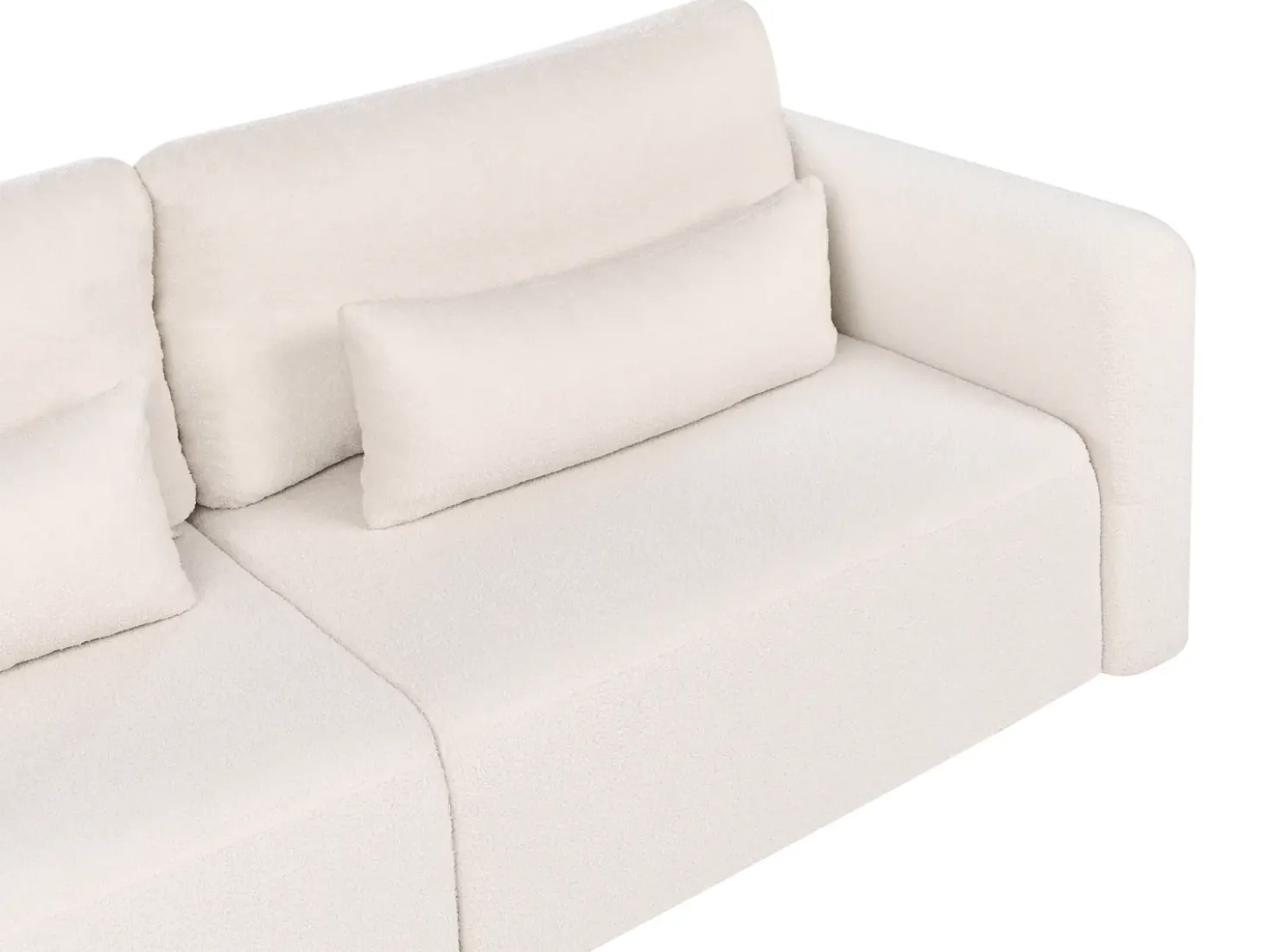 Divano letto 3 posti VAXHOLM Bouclé Beige chiaro con contenitore