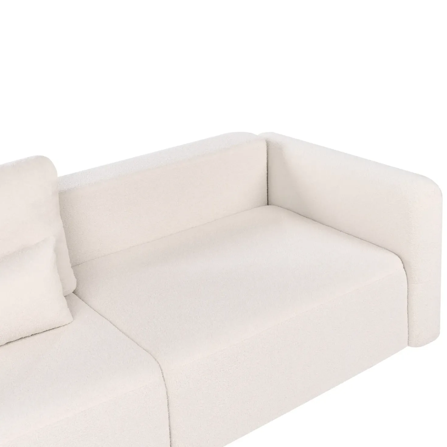 Divano letto 3 posti VAXHOLM Bouclé Beige chiaro con contenitore