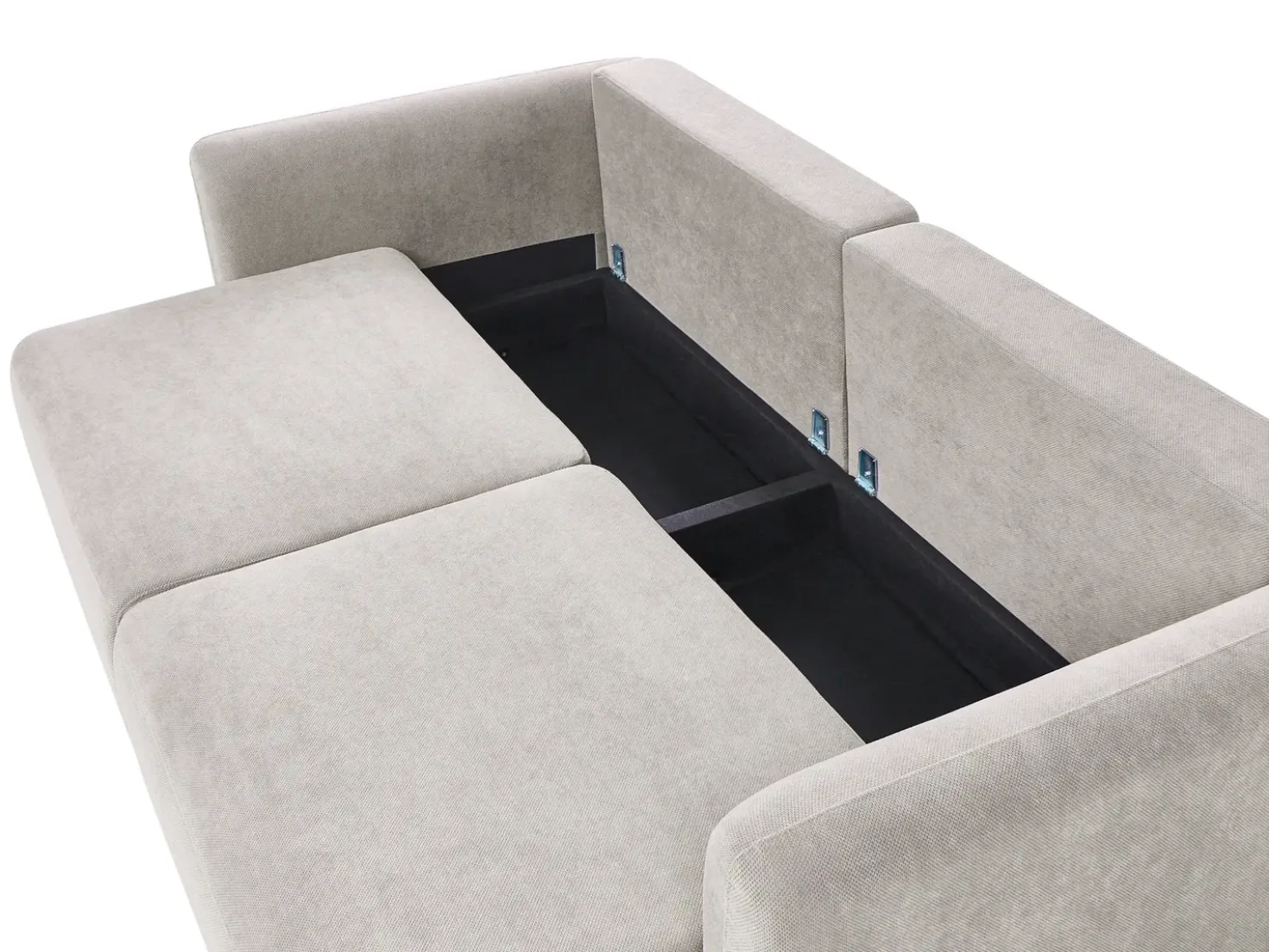 Divano letto 3 posti VAXHOLM Tessuto Grigio con contenitore