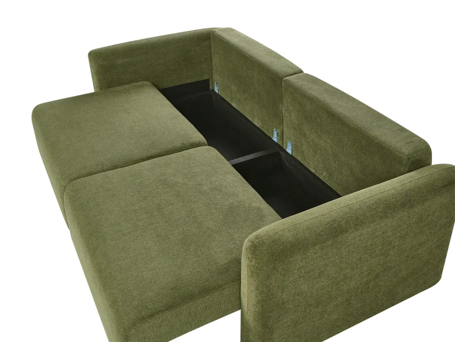 Divano letto 3 posti VAXHOLM Tessuto Verde con contenitore