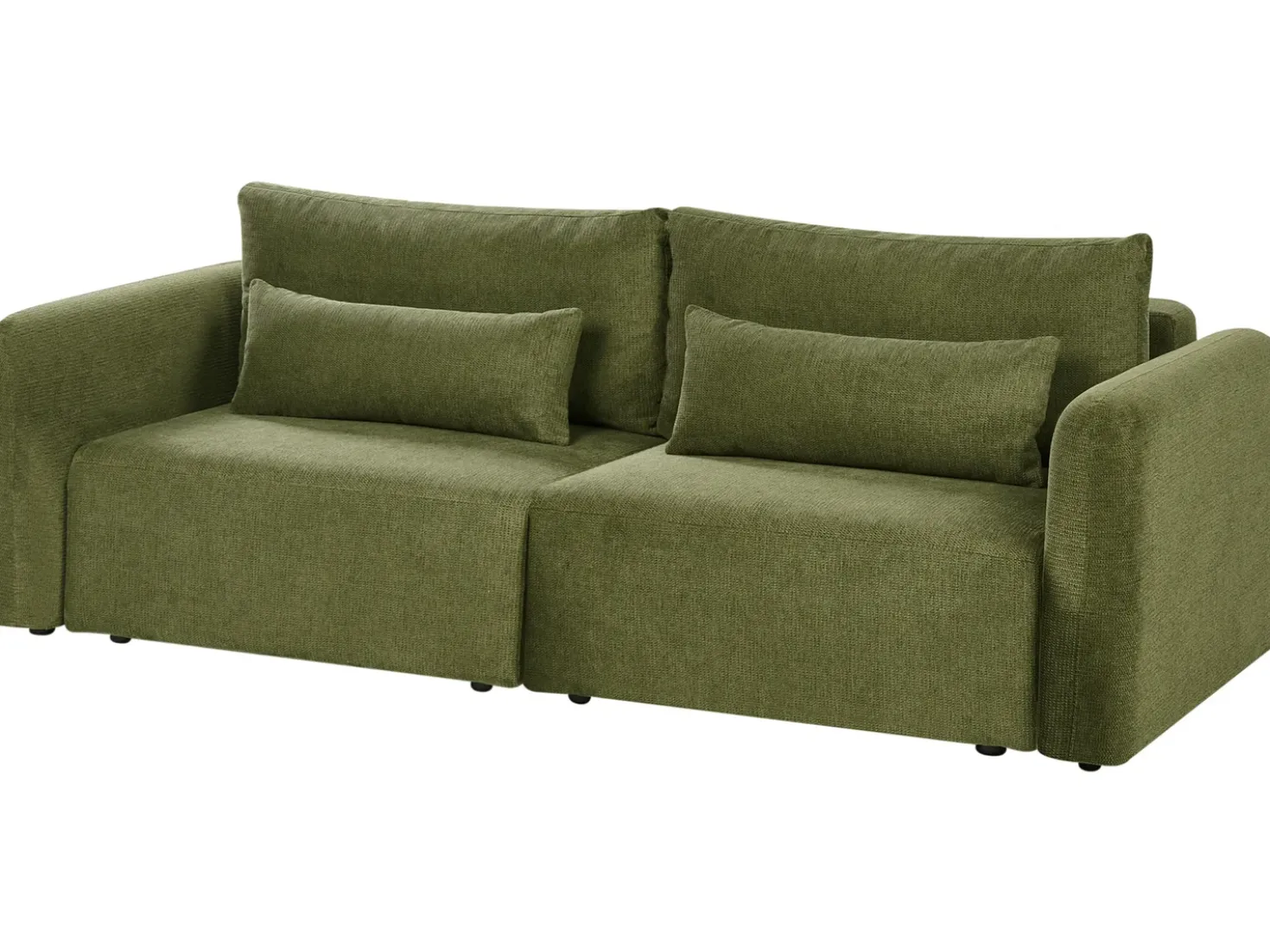 Divano letto 3 posti VAXHOLM Tessuto Verde con contenitore