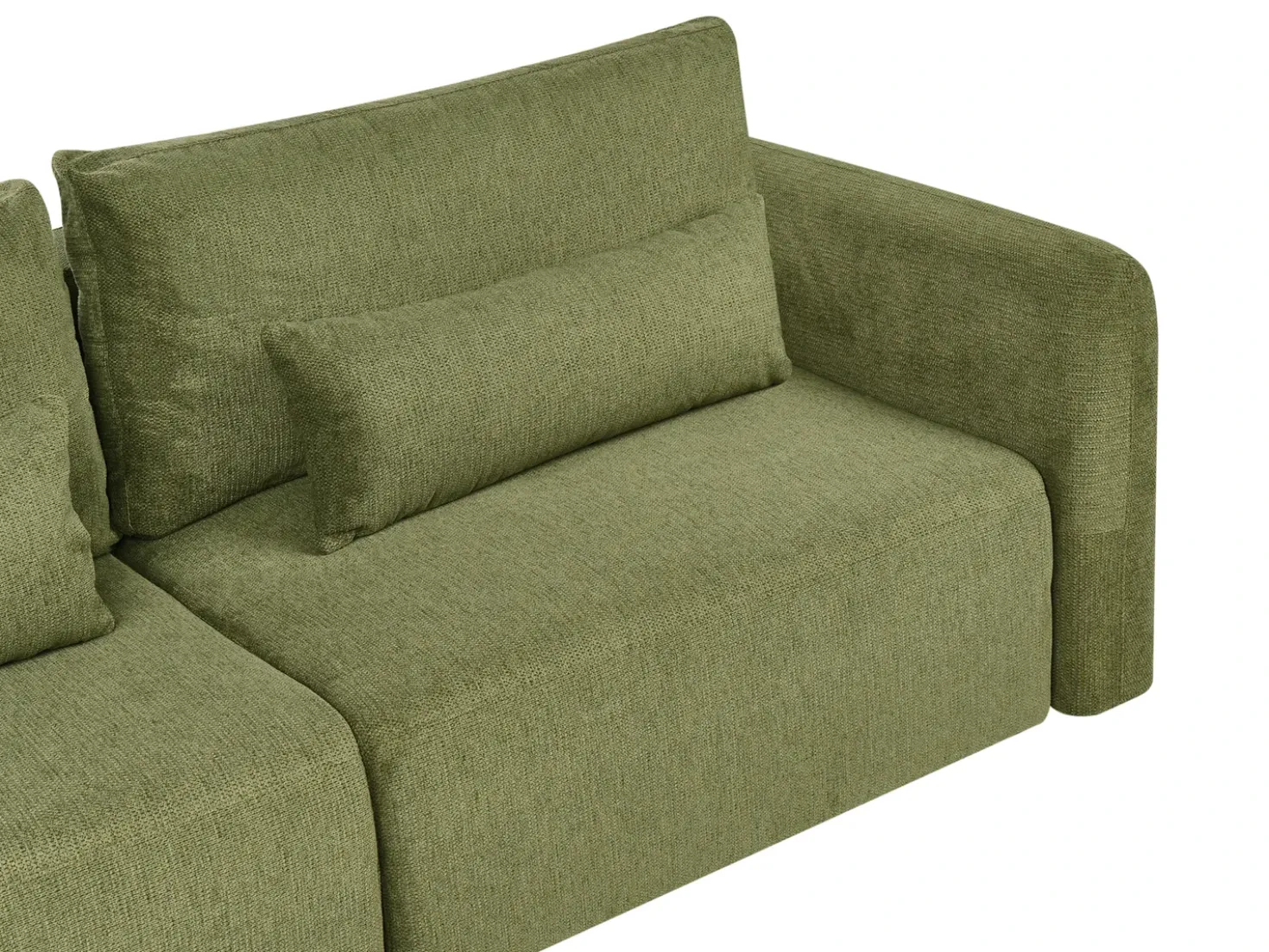 Divano letto 3 posti VAXHOLM Tessuto Verde con contenitore