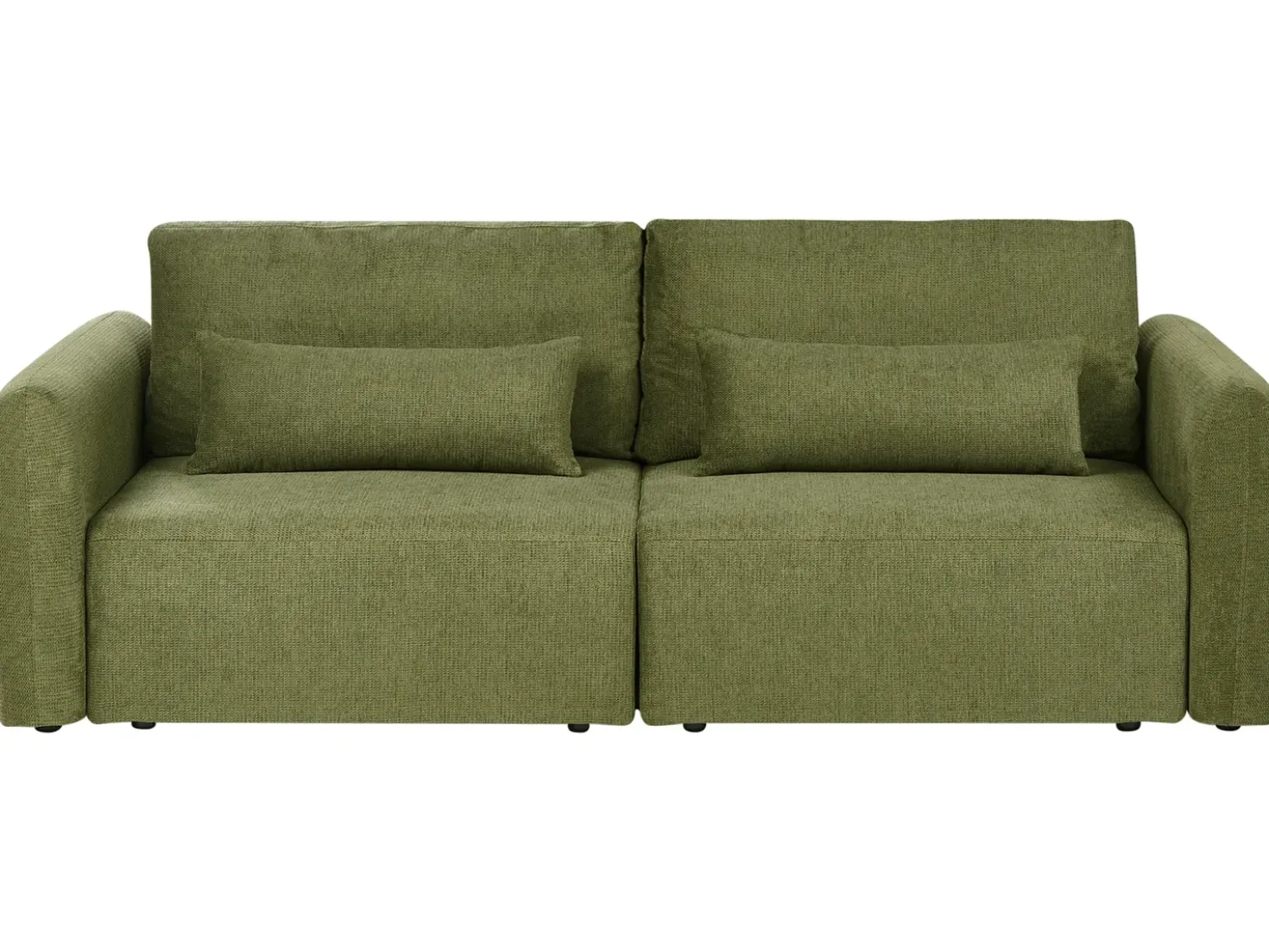 Divano letto 3 posti VAXHOLM Tessuto Verde con contenitore