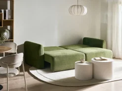Divano letto 3 posti VAXHOLM Tessuto Verde con contenitore