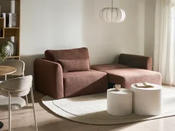 Divano letto 3 posti VAXHOLM Bouclé Marrone con contenitore