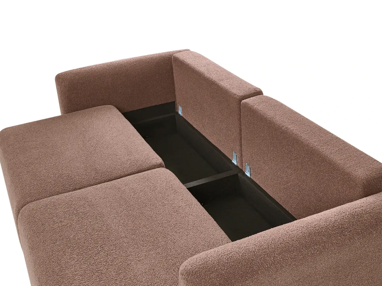 Divano letto 3 posti VAXHOLM Bouclé Marrone con contenitore