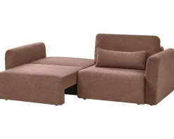 Divano letto 3 posti VAXHOLM Bouclé Marrone con contenitore