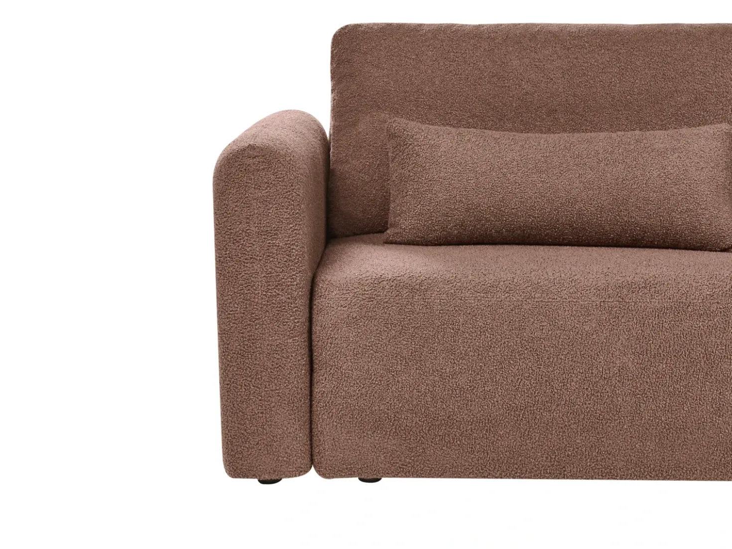 Divano letto 3 posti VAXHOLM Bouclé Marrone con contenitore