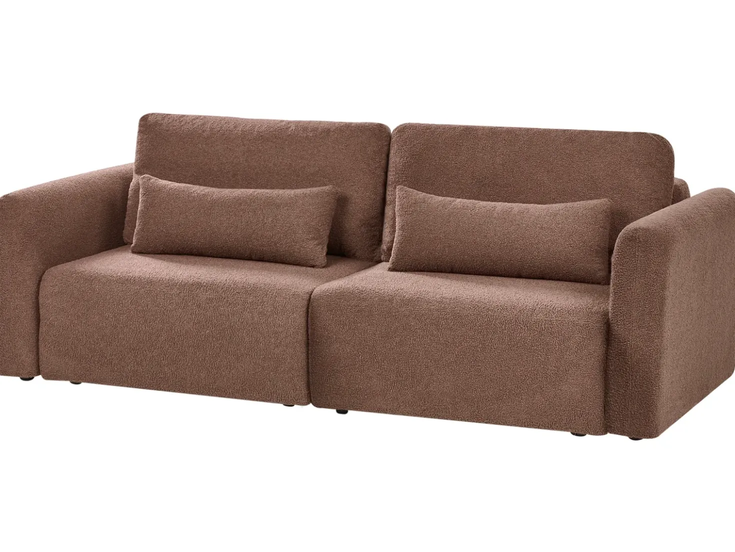 Divano letto 3 posti VAXHOLM Bouclé Marrone con contenitore