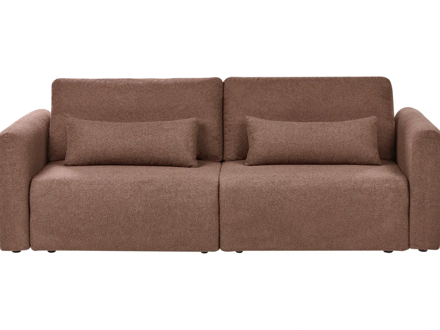 Divano letto 3 posti VAXHOLM Bouclé Marrone con contenitore