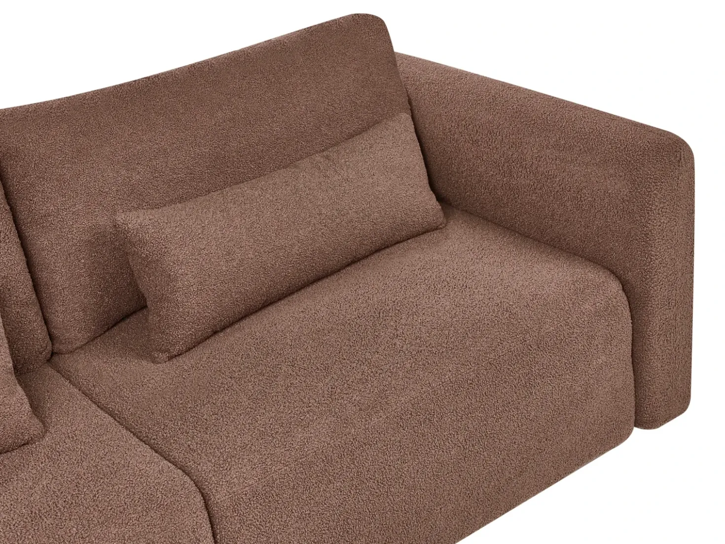 Divano letto 3 posti VAXHOLM Bouclé Marrone con contenitore
