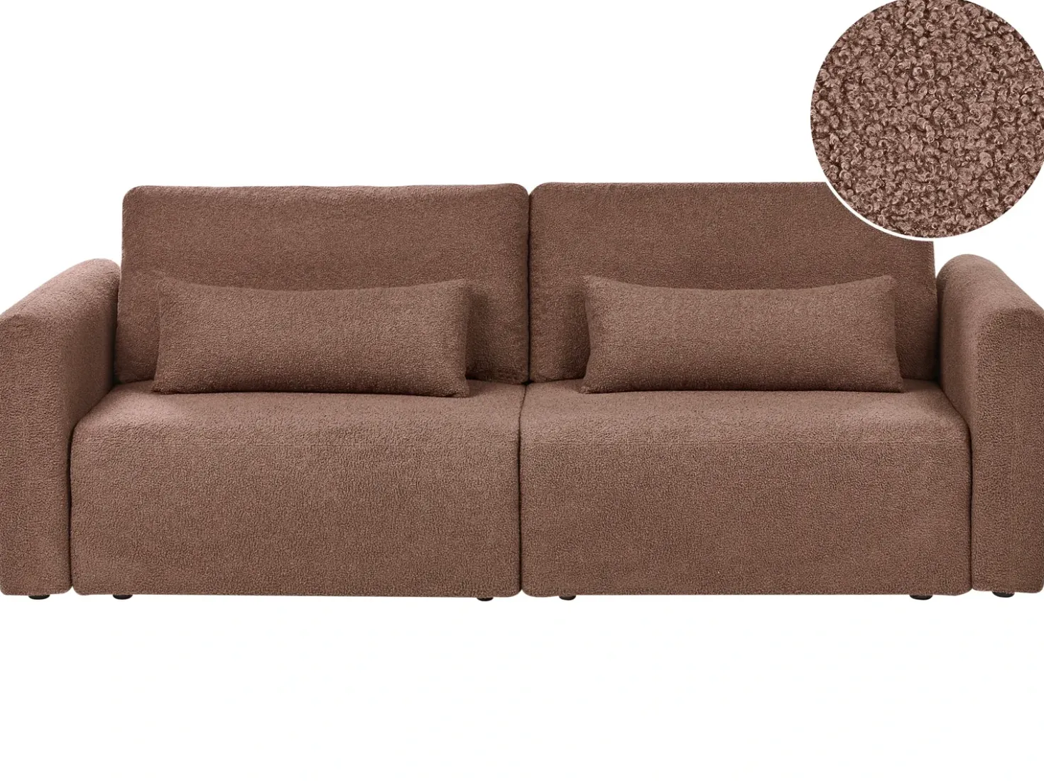 Divano letto 3 posti VAXHOLM Bouclé Marrone con contenitore