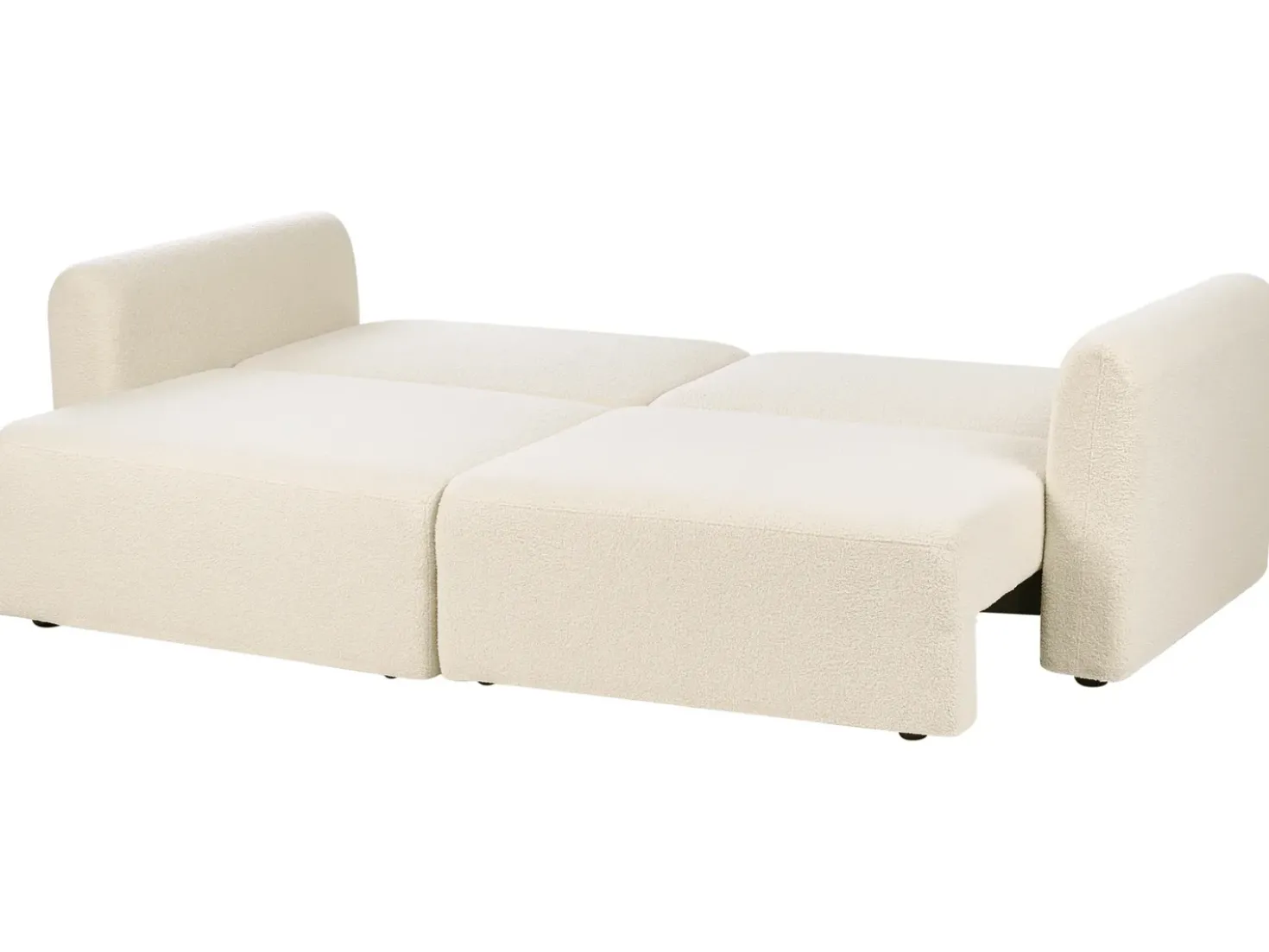 Divano letto 3 posti VAXHOLM Bouclé Bianco sporco con contenitore