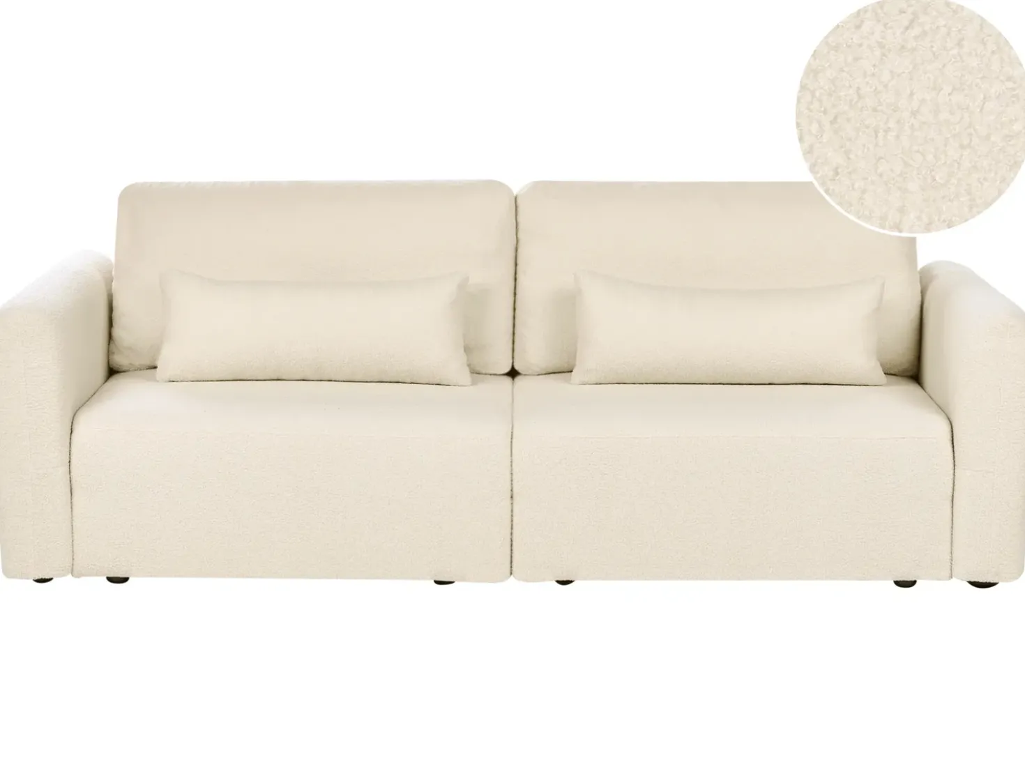 Divano letto 3 posti VAXHOLM Bouclé Bianco sporco con contenitore