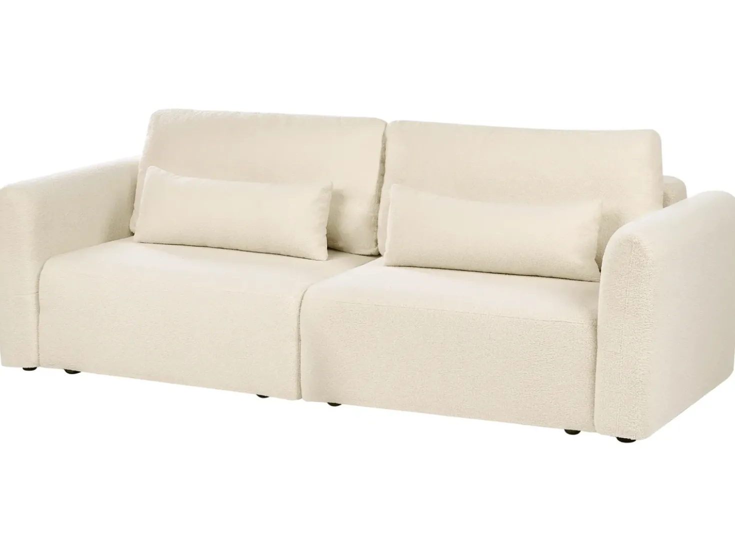 Divano letto 3 posti VAXHOLM Bouclé Bianco sporco con contenitore