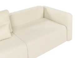 Divano letto 3 posti VAXHOLM Bouclé Bianco sporco con contenitore