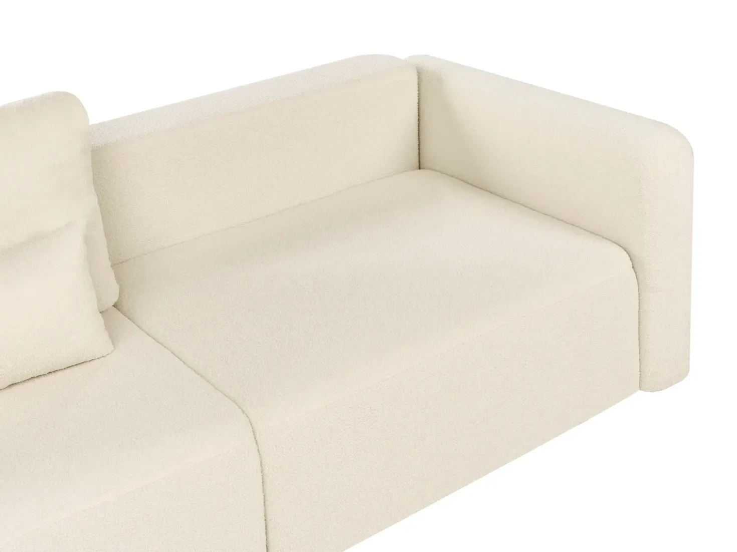 Divano letto 3 posti VAXHOLM Bouclé Bianco sporco con contenitore