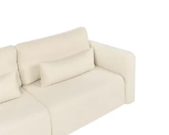 Divano letto 3 posti VAXHOLM Bouclé Bianco sporco con contenitore