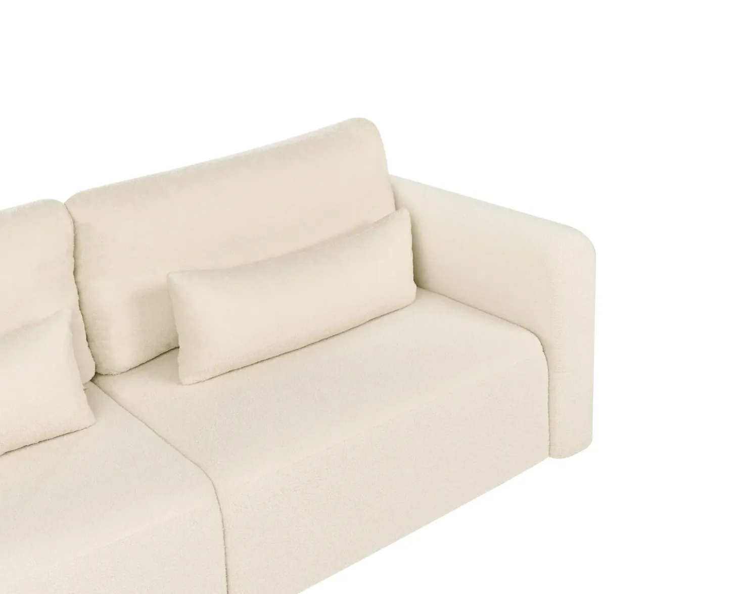 Divano letto 3 posti VAXHOLM Bouclé Bianco sporco con contenitore