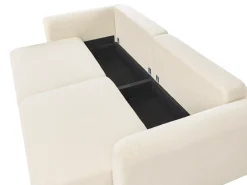 Divano letto 3 posti VAXHOLM Bouclé Bianco sporco con contenitore